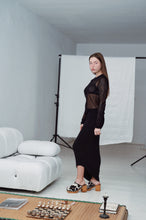 Load image into Gallery viewer, Alexander Wang LS Mesh Crochet Top