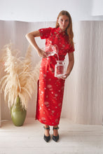 Load image into Gallery viewer, RED SATIN CHINEESE DRESS