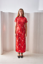 Load image into Gallery viewer, RED SATIN CHINEESE DRESS