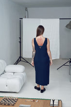 Load image into Gallery viewer, Minimalist Navy Slip Dress Bimba &amp; Lola
