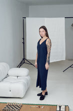 Load image into Gallery viewer, Minimalist Navy Slip Dress Bimba &amp; Lola
