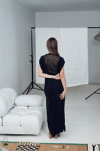 Load image into Gallery viewer, DVSM Black Wrap-Up Dress with Mesh Back

