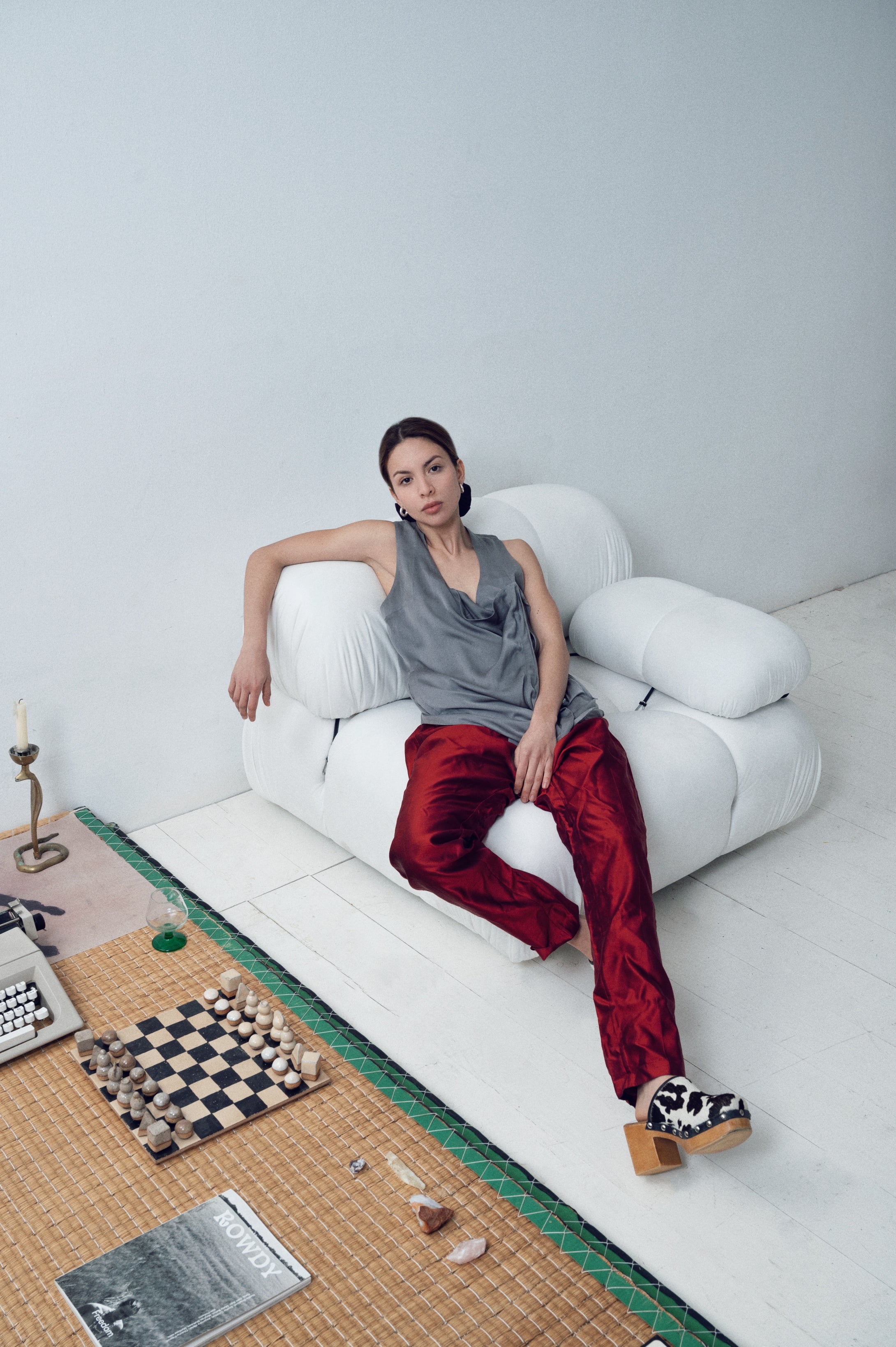 Red Plump Crispy Wrap Up Pants
