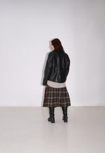 Load image into Gallery viewer, Curved pocket tumbled-leather biker jacket
