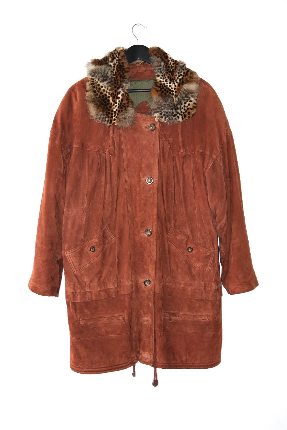 Brown leather coat