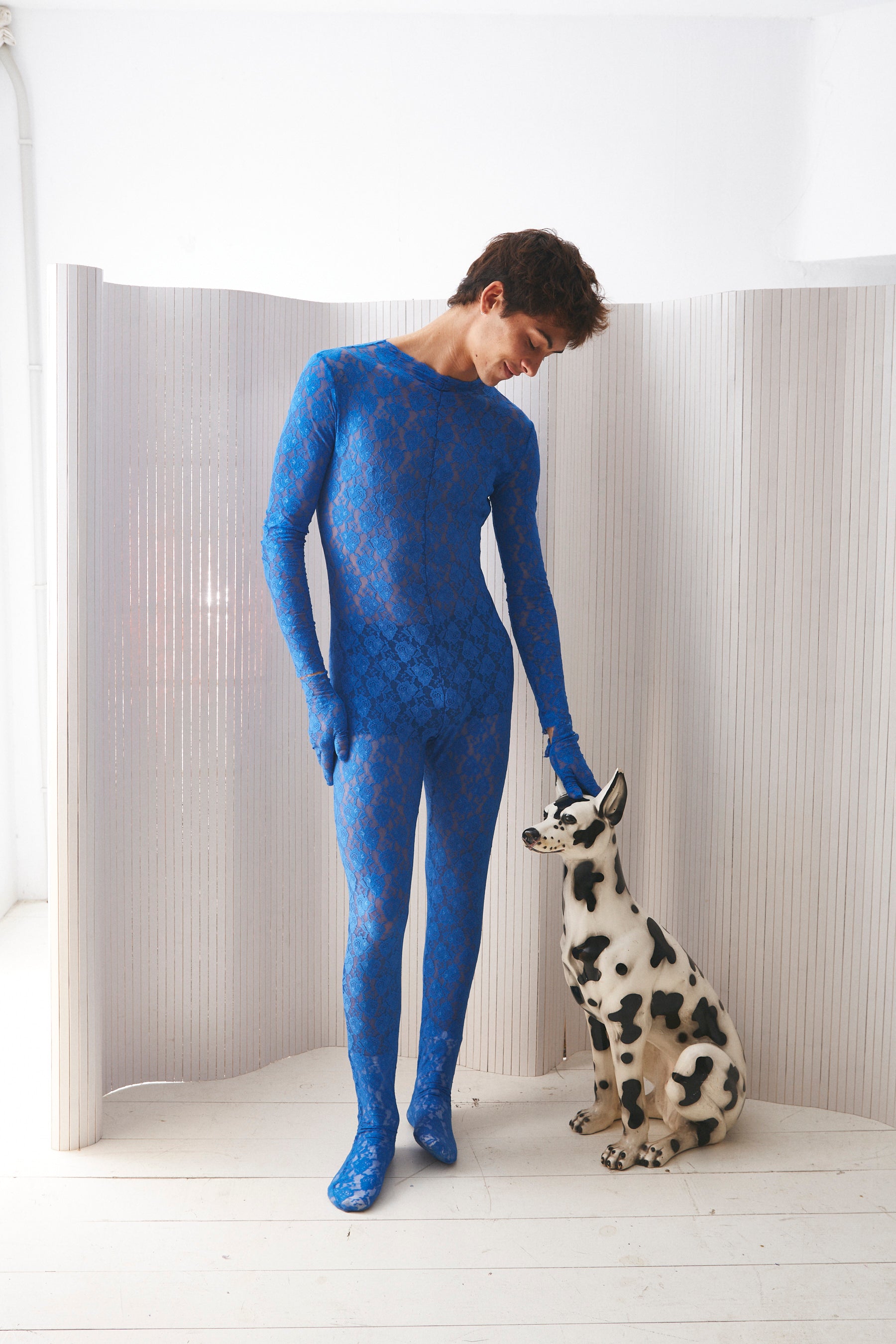 BLUE LACE JUMPSUIT