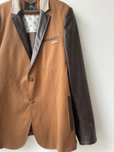 Load image into Gallery viewer, Brown faux-leather blazer
