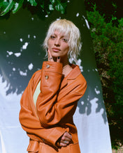Load image into Gallery viewer, BRICK LEATHER TRENCH COAT
