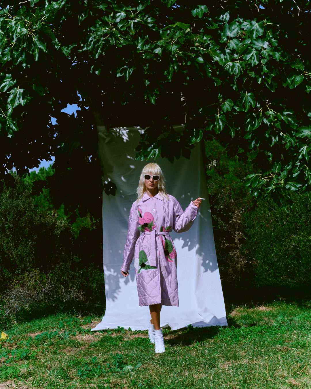 STINE GOYA FLORAL LILA LONG COAT