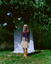 Load image into Gallery viewer, HENRI BENDEL PLEATED CREAM SILK SKIRT

